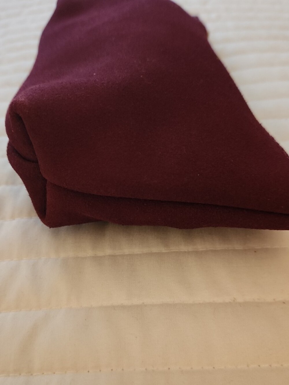 Portland Leather Women's Burgundy Suede Utility Pouch In SuperBloom color. - Picture 4 of 6